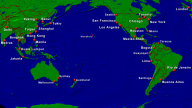 Pazifischer Ozean Städte + Grenzen 1920x1080